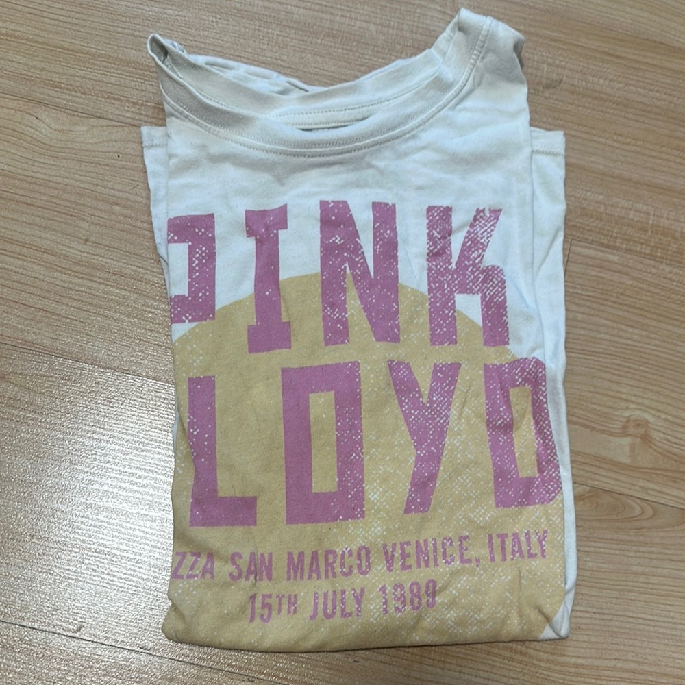 Pink Floyd White and Pink Short Sleeve Tee